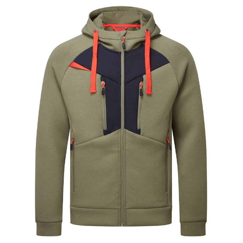Portwest DX472 DX4 Moisture Wicking Full Zip Work Hoodie Various Colours - HOODIES
