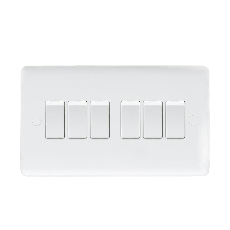 Caradok 6G 2Way 10A Switch - Caradok - The Classics - White Plastic