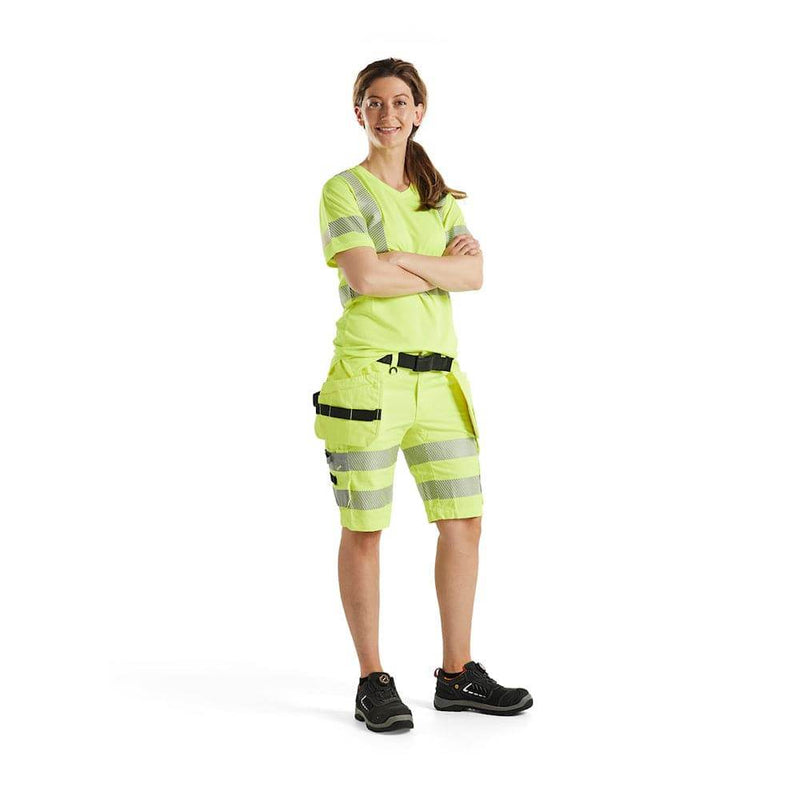 Blaklader 7186 Women's Hi-Vis Stretch Holster Pocket Shorts - WOMENS TROUSERS