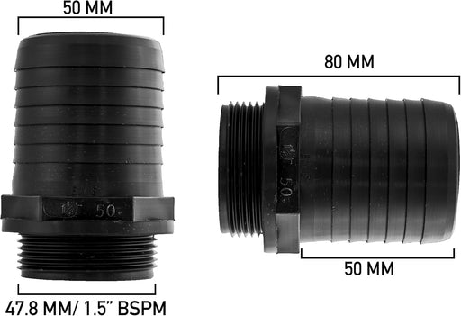 Pond Straight Connector 1.5" BSPM - 50mm - Home & Garden > Decor > Fountains & Ponds > Fountain & Pond Accessories POND