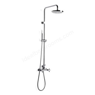 Loft Chrome Shower Mixer Column With Kit - Bathrooms