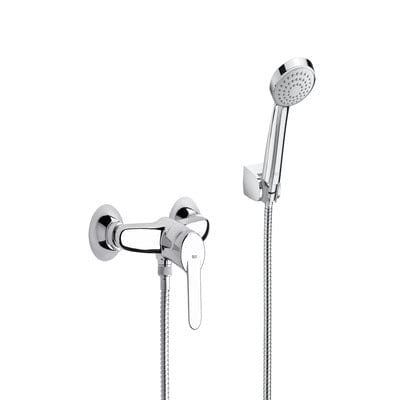 Victoria V2 Chrome Wall Mounted Shower Mixer Set - Bathrooms