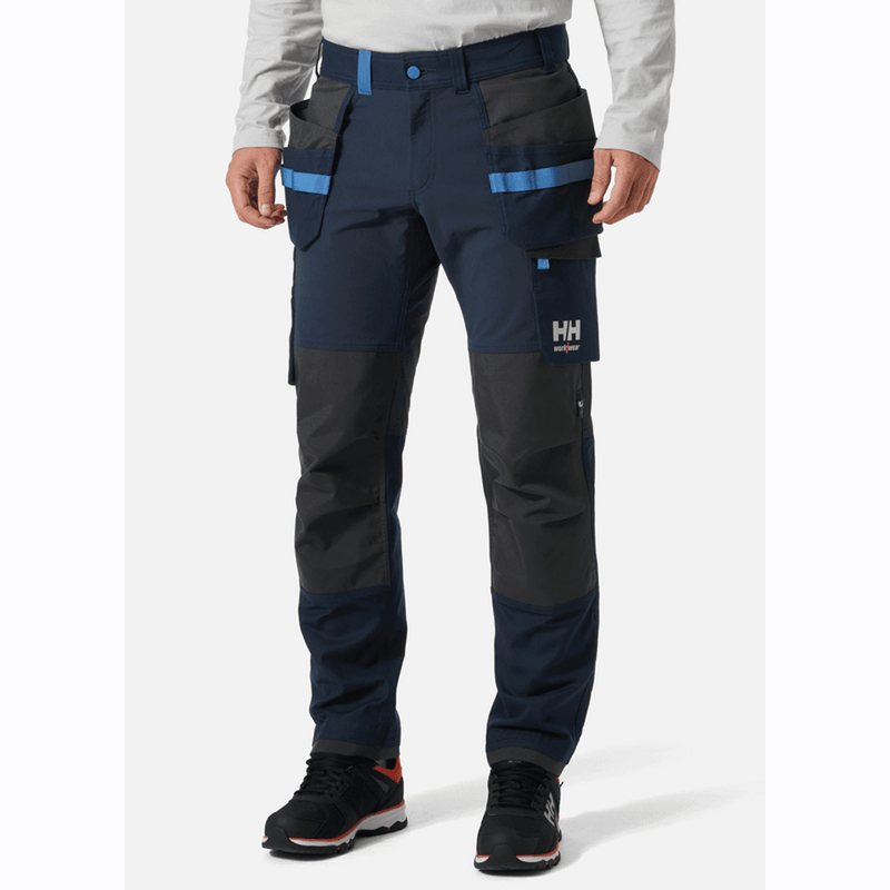 Helly Hansen 77405 Oxford 4-Way Stretch Construction Work Pant Trouser BLUE - KNEE PAD TROUSERS