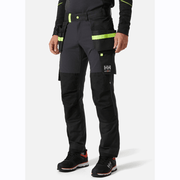 HELLY HANSEN 77405 OXFORD 4-WAY STRETCH CONSTRUCTION WORK PANT TROUSER GREY / BLACK - KNEE PAD TROUSERS