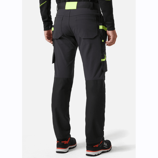HELLY HANSEN 77405 OXFORD 4-WAY STRETCH CONSTRUCTION WORK PANT TROUSER GREY / BLACK - KNEE PAD TROUSERS
