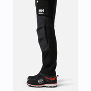 HELLY HANSEN 77405 OXFORD 4-WAY STRETCH CONSTRUCTION WORK PANT TROUSER BLACK / GREY - KNEE PAD TROUSERS