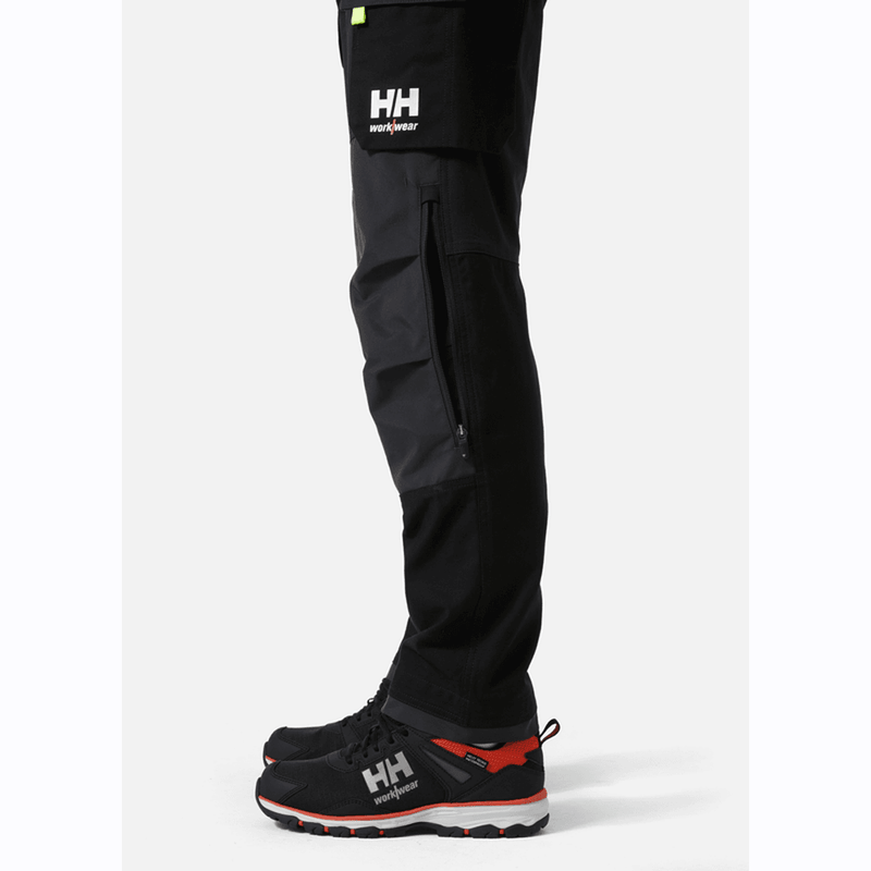 HELLY HANSEN 77405 OXFORD 4-WAY STRETCH CONSTRUCTION WORK PANT TROUSER BLACK / GREY - KNEE PAD TROUSERS