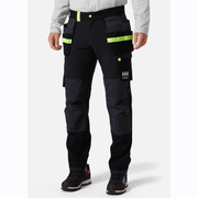 HELLY HANSEN 77405 OXFORD 4-WAY STRETCH CONSTRUCTION WORK PANT TROUSER BLACK / GREY - KNEE PAD TROUSERS