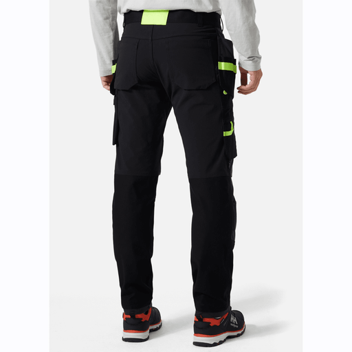 HELLY HANSEN 77405 OXFORD 4-WAY STRETCH CONSTRUCTION WORK PANT TROUSER BLACK / GREY - KNEE PAD TROUSERS