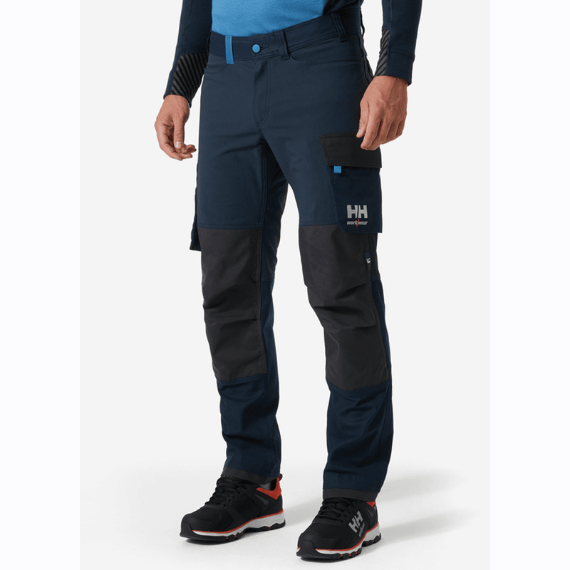 Helly Hansen 77407 Oxford 4X Stretch Work Pants Trousers Blue - KNEE PAD TROUSERS