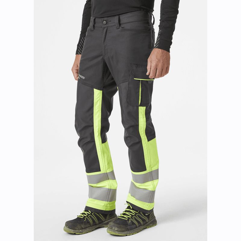 Helly Hansen 77420 Alna 2.0 Hi-Vis Stretch Work Pants Trousers Class 1 YELLOW/EBONY / D108 - 40" Waist - 31" Leg - SALE HI-VIS TROUSERS