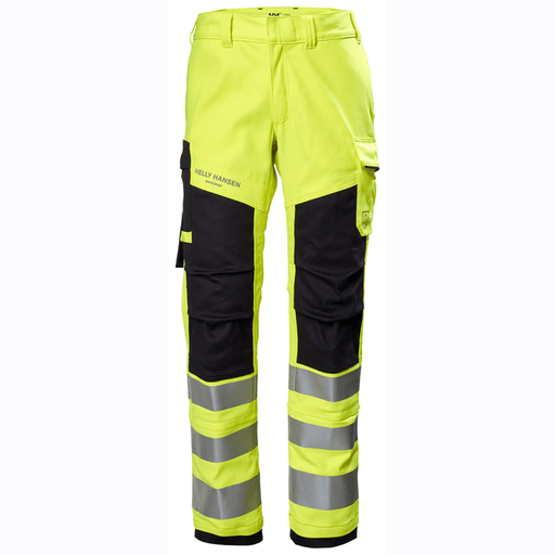 Helly Hansen 77451 Fyre Flame Retardant Work Pants, Class 2 Hi-Vis Yellow/Ebony, 31" Waist 31.5" Leg-C46 - Apparel & Accessories > Clothing > Uniforms & Workwear > Contractor Pants & Coveralls SALE HI-VIS TROUSERS