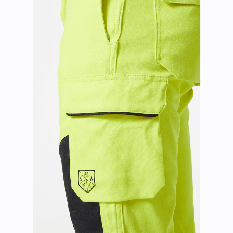Helly Hansen 77451 Fyre Flame Retardant Work Pants, Class 2 Hi-Vis Yellow/Ebony, 31" Waist 31.5" Leg-C46 - Apparel & Accessories > Clothing > Uniforms & Workwear > Contractor Pants & Coveralls SALE HI-VIS TROUSERS