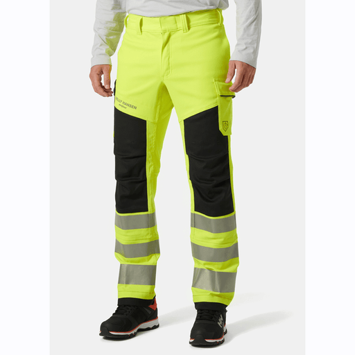 Helly Hansen 77451 Fyre Flame Retardant Work Pants, Class 2 Hi-Vis Yellow/Ebony, 31" Waist 31.5" Leg-C46 - Apparel & Accessories > Clothing > Uniforms & Workwear > Contractor Pants & Coveralls SALE HI-VIS TROUSERS