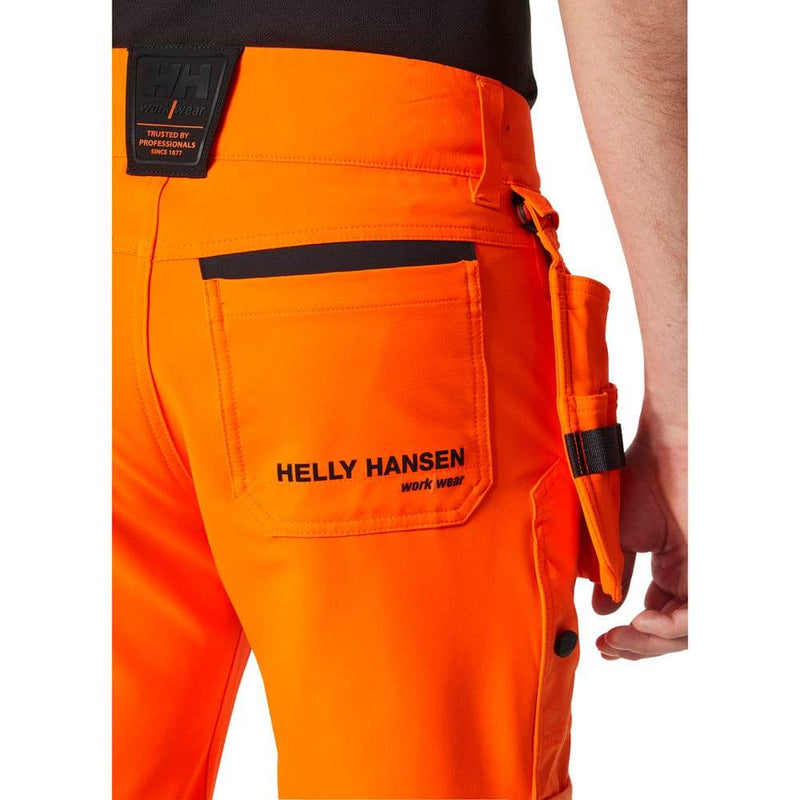 Helly Hansen 77499 ICU BRZ Construction Hi-Vis Work Trousers Pant Class 2 - HI-VIS TROUSERS