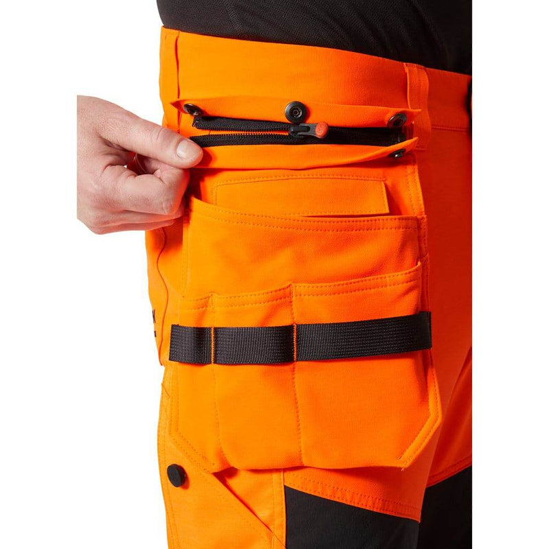 Helly Hansen 77499 ICU BRZ Construction Hi-Vis Work Trousers Pant Class 2 - HI-VIS TROUSERS