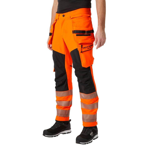 Helly Hansen 77499 ICU BRZ Construction Hi-Vis Work Trousers Pant Class 2 - HI-VIS TROUSERS