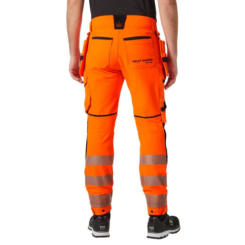 Helly Hansen 77499 ICU BRZ Construction Hi-Vis Work Trousers Pant Class 2 - HI-VIS TROUSERS