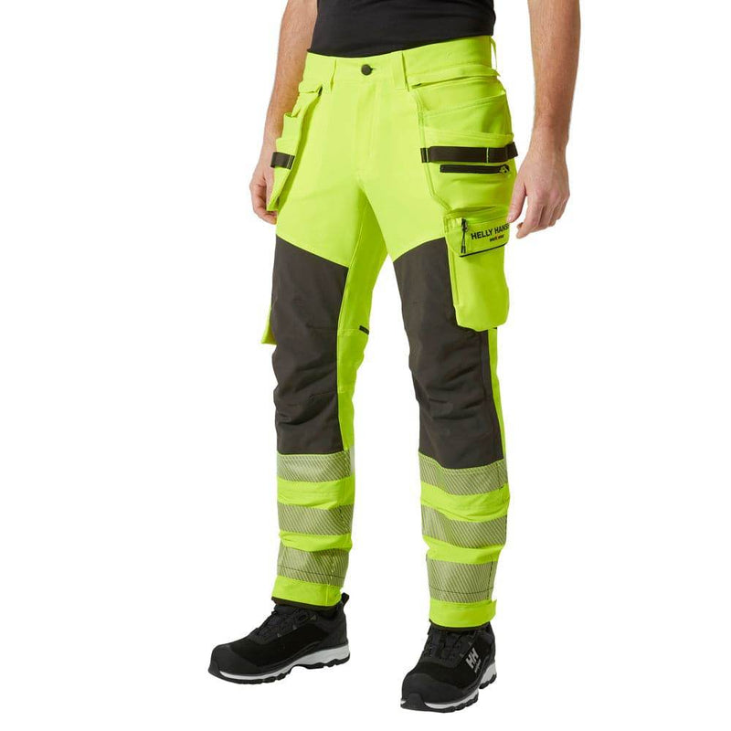 Helly Hansen 77499 ICU BRZ Construction Hi-Vis Work Trousers Pant Class 2 - HI-VIS TROUSERS