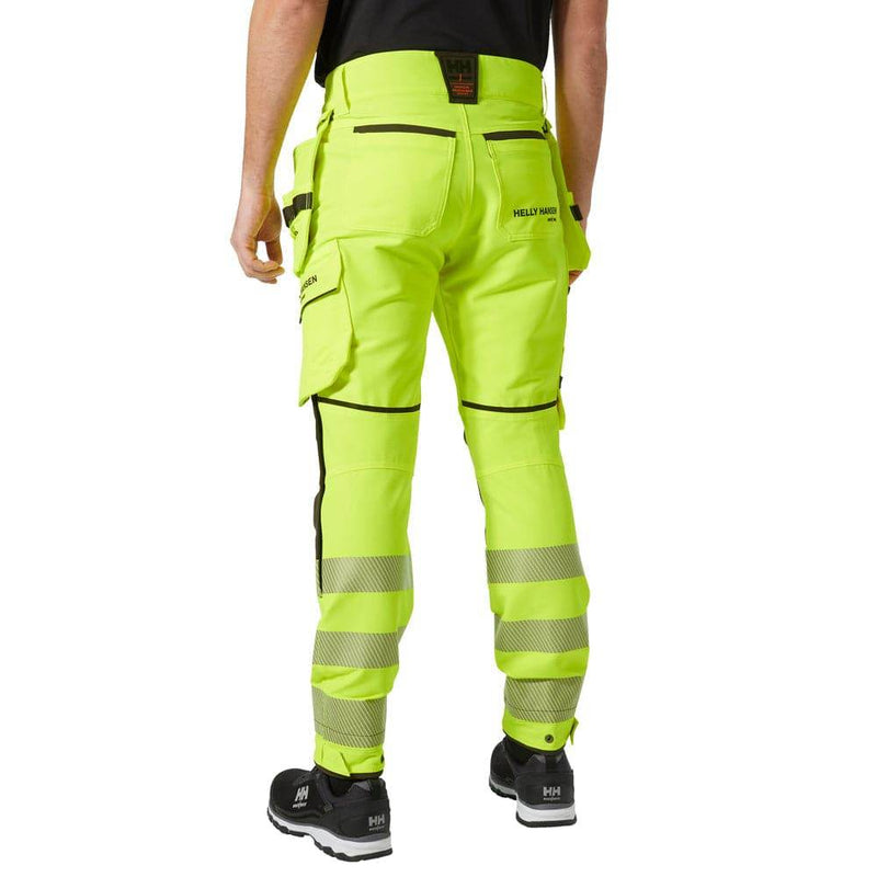 Helly Hansen 77499 ICU BRZ Construction Hi-Vis Work Trousers Pant Class 2 - HI-VIS TROUSERS