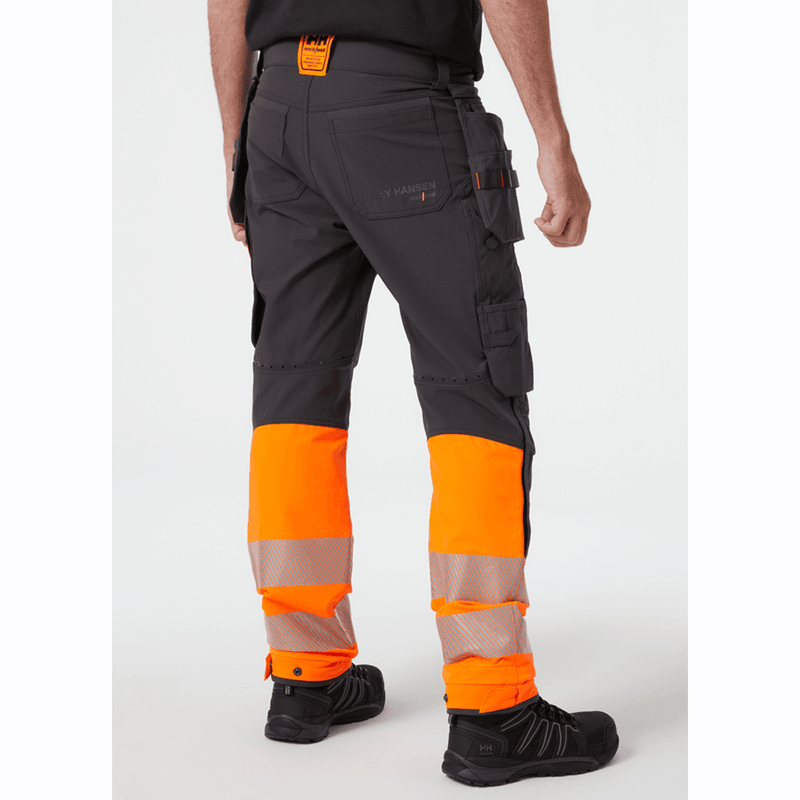 Helly Hansen 77500 Hi-Vis ICU BRZ 4-Way Holster Pocket Knee Pad Stretch Trousers Class 1 - HI-VIS TROUSERS