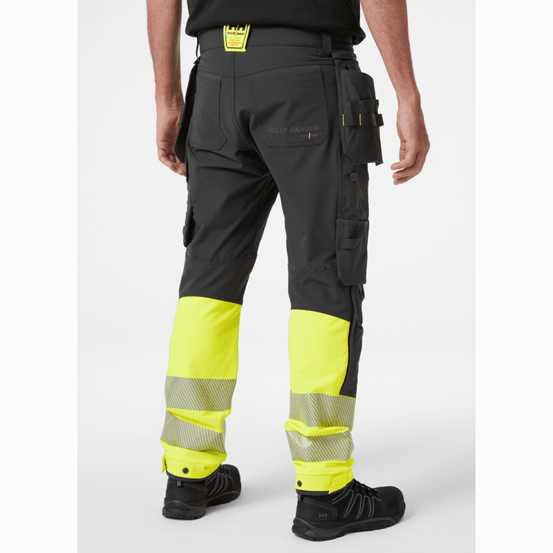 Helly Hansen 77500 Hi-Vis ICU BRZ 4-Way Holster Pocket Knee Pad Stretch Trousers Class 1 - HI-VIS TROUSERS