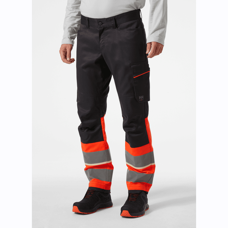 Helly Hansen UC-ME 2-Way Stretch Hi-Vis Work Cargo Pant Trouser Class 1 - HI-VIS TROUSERS