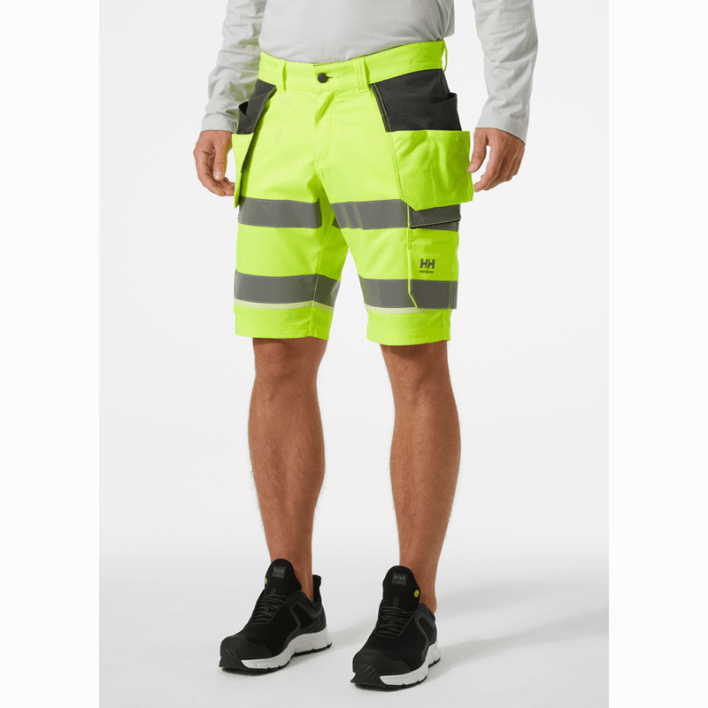 Helly Hansen 77516 UC-ME Hi-Vis 2-Way Stretch Construction Shorts - HI-VIS SHORTS