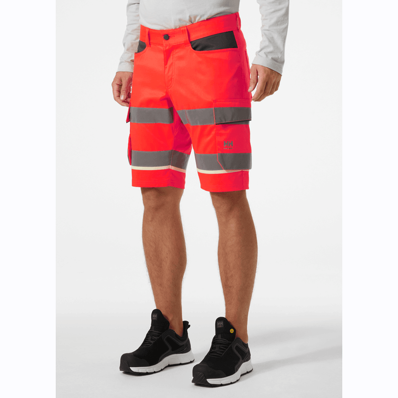 Helly Hansen 77517 UC-ME Hi-Vis 2-Way Stretch Cargo Work Shorts - HI-VIS SHORTS