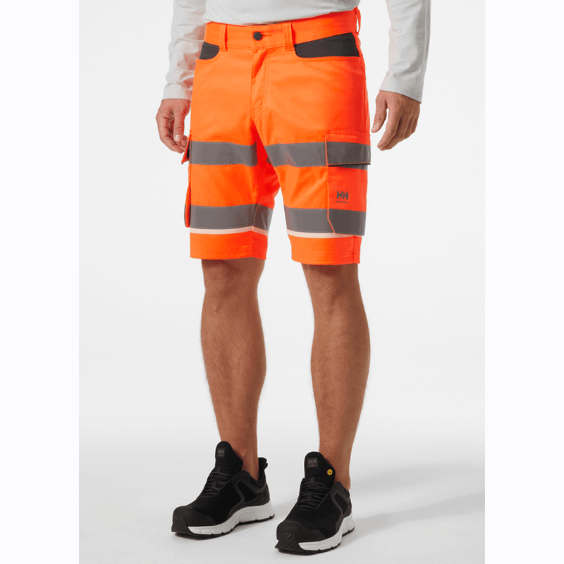 Helly Hansen 77517 UC-ME Hi-Vis 2-Way Stretch Cargo Work Shorts - HI-VIS SHORTS