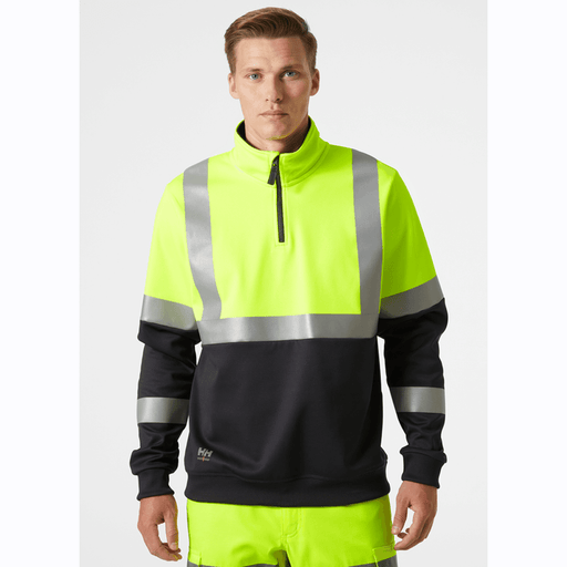 Helly Hansen 79257 Addvis Half Zip Two Tone Hi-Vis Sweatshirt Class 1 - HI-VIS SWEATSHIRTS & HOODIES