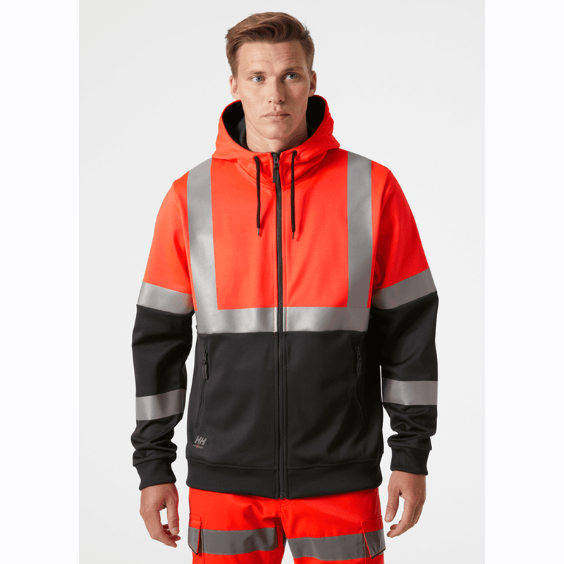 Helly Hansen 79259 Addvis Hi-Vis Zip Hoodie Sweatshirt - HI-VIS SWEATSHIRTS & HOODIES