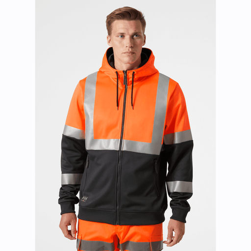 Helly Hansen 79259 Addvis Hi-Vis Zip Hoodie Sweatshirt - HI-VIS SWEATSHIRTS & HOODIES