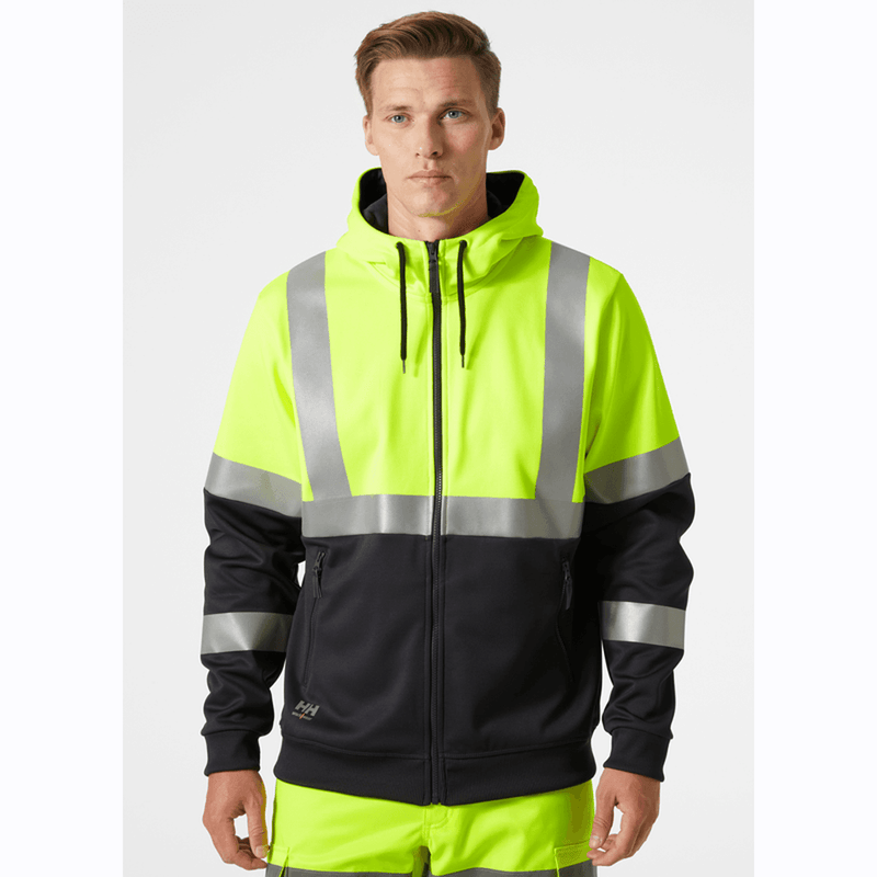 Helly Hansen 79259 Addvis Hi-Vis Zip Hoodie Sweatshirt - HI-VIS SWEATSHIRTS & HOODIES