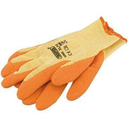 Orange Heavy Duty Latex Coated Work Gloves - Extra Large - Tools and Workwear