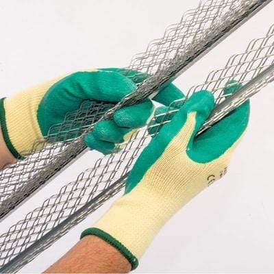 Green Heavy Duty Latex Coated Work Gloves - Large - Tools and Workwear