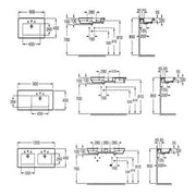 Prisma Ceramic 600mm Wall Hung Basin - 1 Tap Hole - Bathrooms