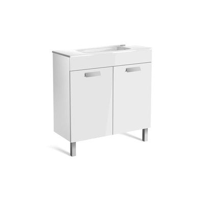 Debba Unik Compact Two Door Base Bathroom Unit & Basin Gloss White - All Sizes - Bathrooms