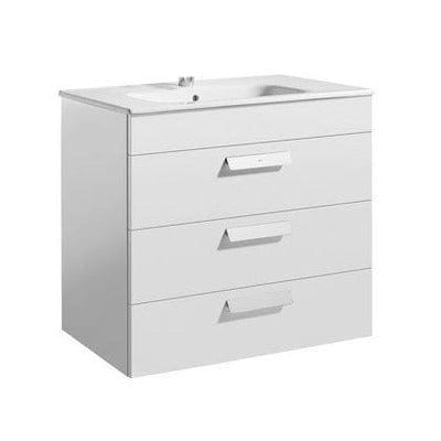 Debba Unik 3 Drawer Wall Hung 800mm Bathroom Vanity Unit - White - Bathrooms