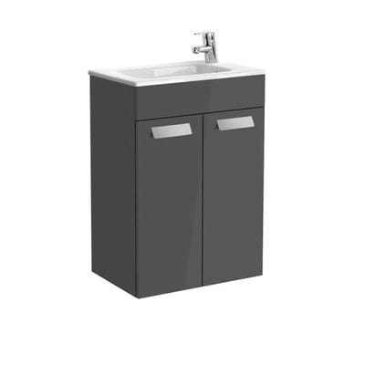 Debba Unik Compact Two Door Base Bathroom Unit & Basin Anthracite Grey - All Sizes - Bathrooms