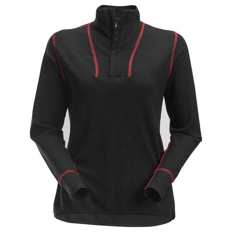 Snickers 9476 Protectwork Women's Half Zip Wool Long Sleeve Shirt - WOMENS THERMALS