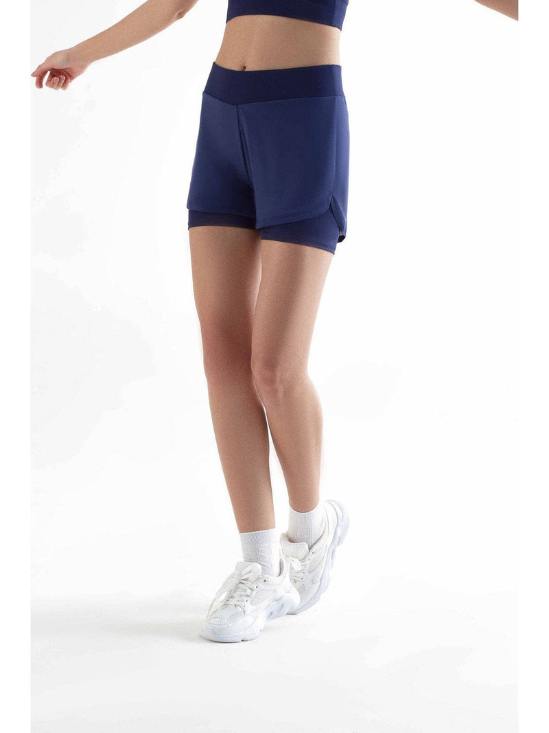Recycled Double Layer Sports Shorts: Womens