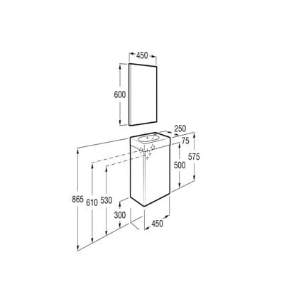 Mini Pack 450mm Base Unit, Basin, & Mirror - All Colours - Bathrooms