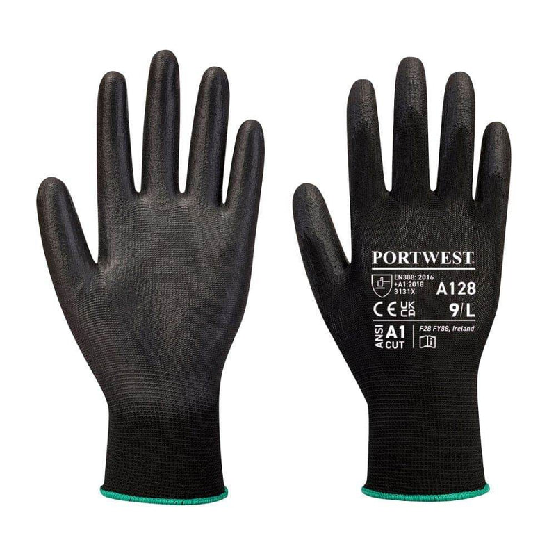 Portwest A128 PU Palm Glove Latex Free (Retail Pack) - GENERAL HANDLING GLOVES