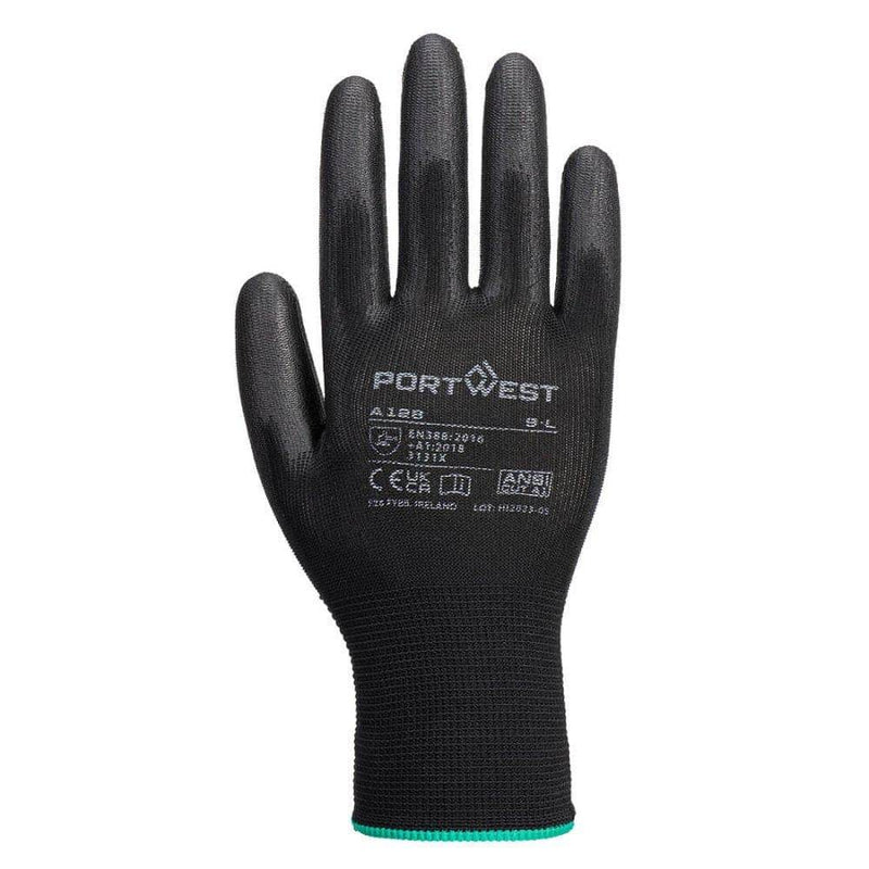 Portwest A128 PU Palm Glove Latex Free (Retail Pack) - GENERAL HANDLING GLOVES