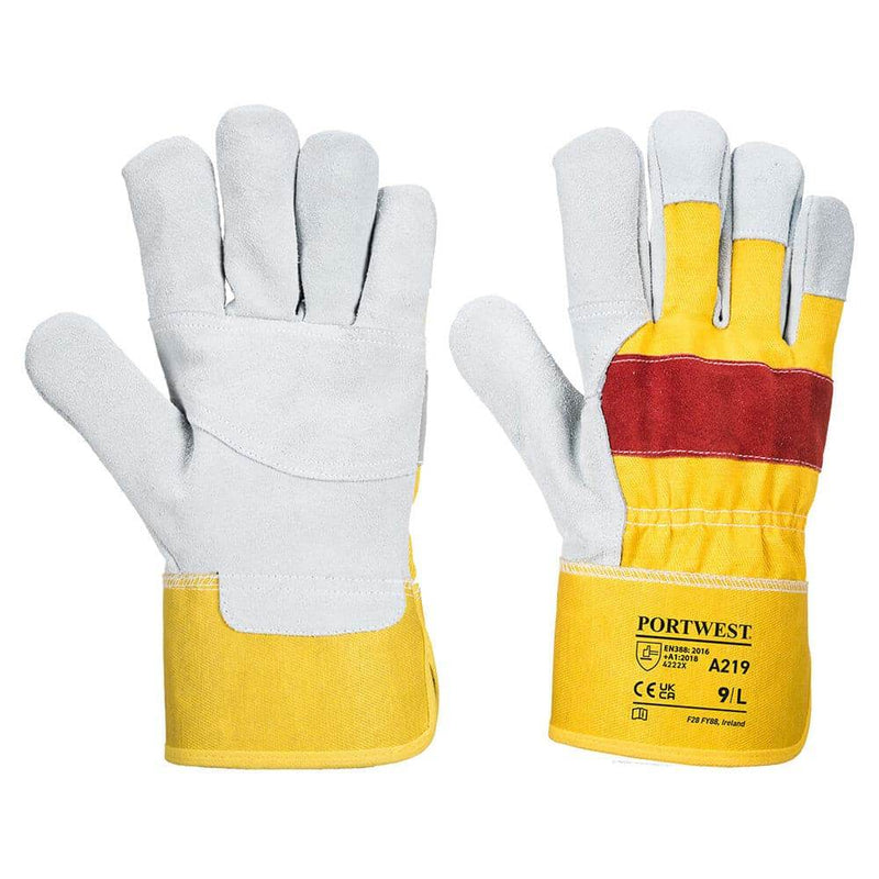 Portwest A219 Classic Chrome Leather Rigger Glove - LEATHER & RIGGER GLOVES