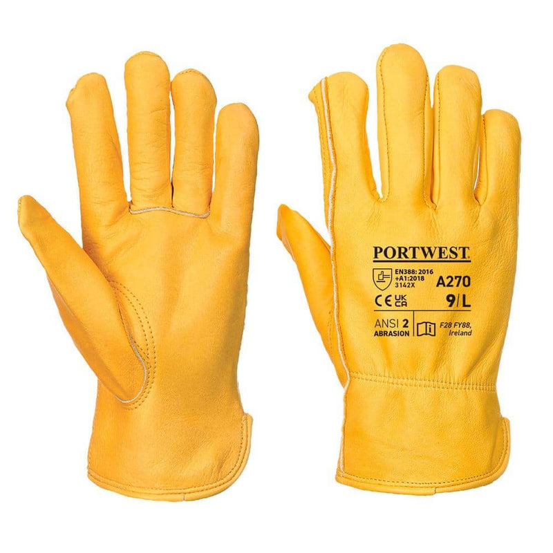 Portwest A270 Classic Leather Driver Glove - LEATHER & RIGGER GLOVES