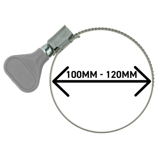 A2 Grip Hose Clip 100mm-120mm - Adjustable 304 Stainless Steel Duct Clamps Hose Pipe Clamps Air Ducting Clamp Worm Drive Hose Clamps - Home & Garden > Lawn & Garden > Watering & Irrigation > Garden Hose Fittings & Valves Tech Hose & Fittings