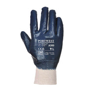 Portwest A300 Nitrile Knitwrist Gloves - LIQUID PROTECTION GLOVES