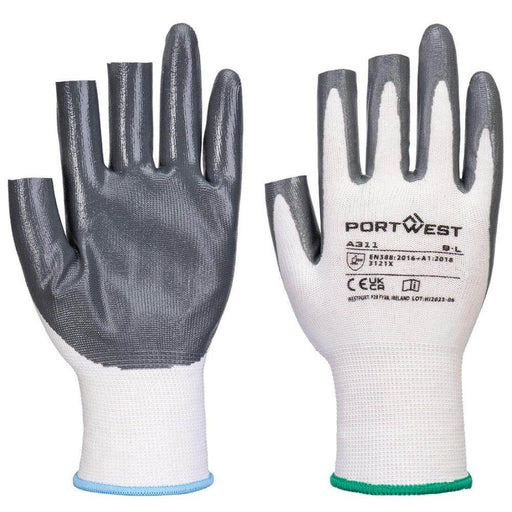 Portwest A311 Grip 13 Nitrile 3 Fingerless Glove (Pk12) - GRIP PERFORMANCE GLOVES